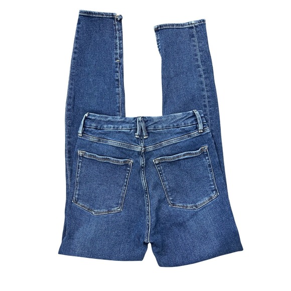 Good American Good Waist High Rise Straight Jeans 28 Distressed Split Hem - Picture 6 of 13